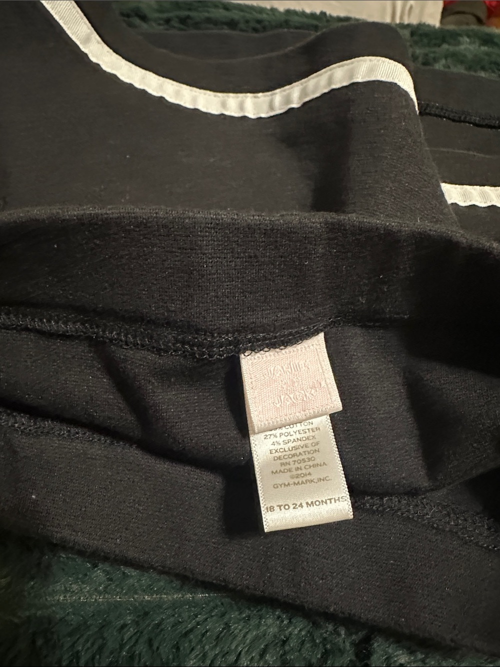 Black Baby/Toddler Top with White Trim